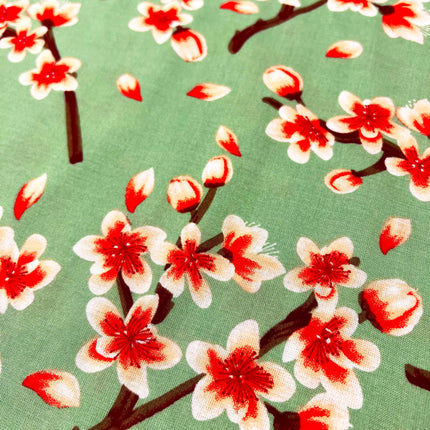 Blossom Viscose - Mint - Hollies Haberdashery UK