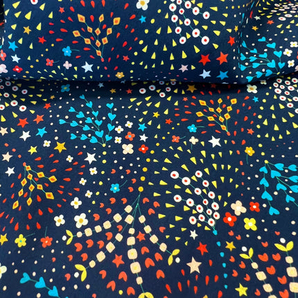 Dashwood Studios - Ace Cotton Lawn - Kaleidoscope Firework - Navy - Hollies Haberdashery UK