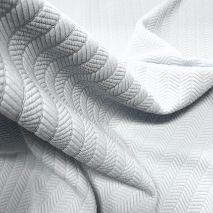 Textured Herringbone Jersey Sweatshirting - Baby Blue - Hollies Haberdashery UK