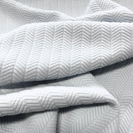 Textured Herringbone Jersey Sweatshirting - Baby Blue - Hollies Haberdashery UK