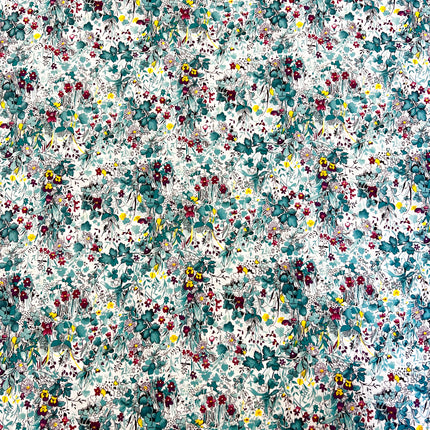 Hyacinth Field Cotton Lawn - Teal - Hollies Haberdashery UK