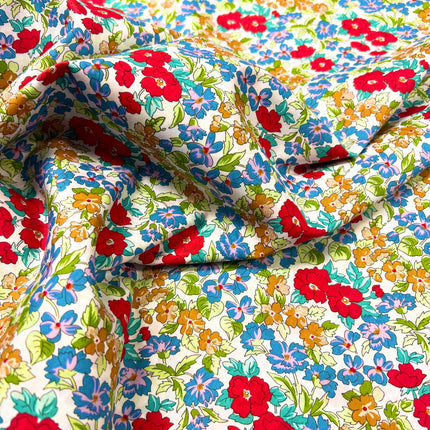 Betty Cotton Lawn - Ivory/Red - Hollies Haberdashery UK