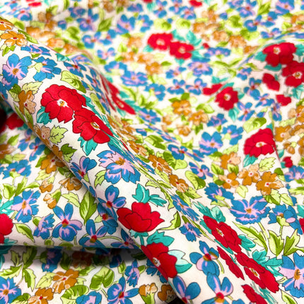 Betty Cotton Lawn - Ivory/Red - Hollies Haberdashery UK