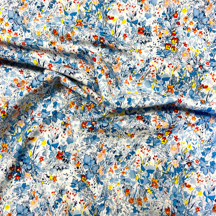 Hyacinth Field Cotton Lawn - Blue - Hollies Haberdashery UK