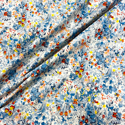 Hyacinth Field Cotton Lawn - Blue - Hollies Haberdashery UK