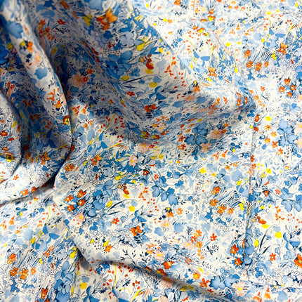 Hyacinth Field Cotton Lawn - Blue - Hollies Haberdashery UK