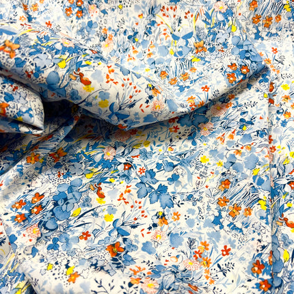 Hyacinth Field Cotton Lawn - Blue - Hollies Haberdashery UK