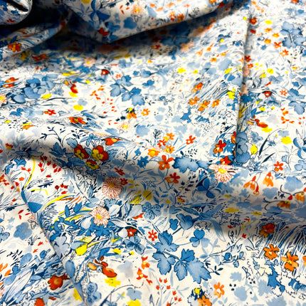 Hyacinth Field Cotton Lawn - Blue - Hollies Haberdashery UK