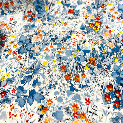 Hyacinth Field Cotton Lawn - Blue - Hollies Haberdashery UK