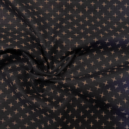 Nara Homespun - Japanese Indigo Linen Look Cotton - Crosses - Hollies Haberdashery UK