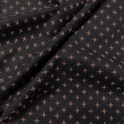 Nara Homespun - Japanese Indigo Linen Look Cotton - Crosses - Hollies Haberdashery UK