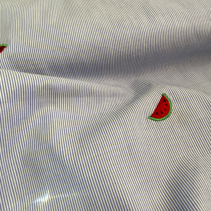 Embroidered Cotton Shirting - Watermelon - Hollies Haberdashery UK