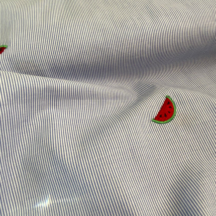 Embroidered Cotton Shirting - Watermelon - Hollies Haberdashery UK