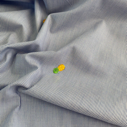 Embroidered Cotton Shirting - Pineapple - Hollies Haberdashery UK