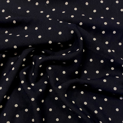 Polka Dot Viscose - Midnight - Hollies Haberdashery UK