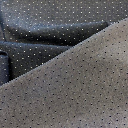 Robert Kaufman - Chambray Dots - Indigo - Hollies Haberdashery UK